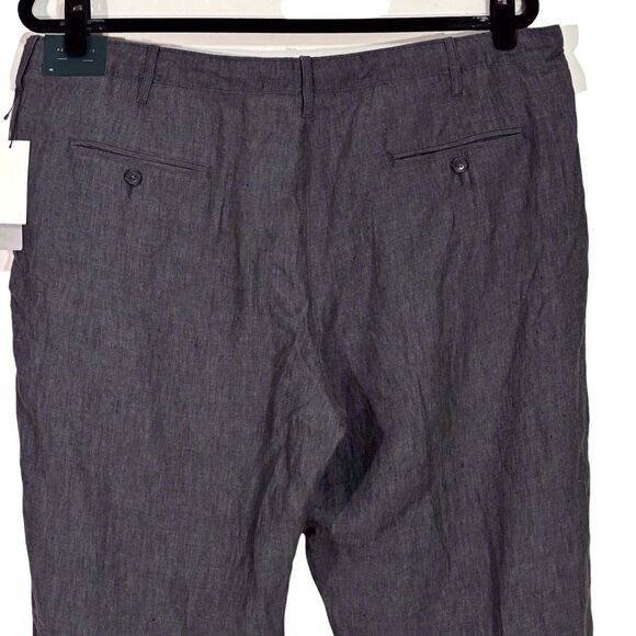 Perry Ellis Linen Drawstring Pants Slate Gray Mens Size 40 Straight Casual NWT - Picture 4 of 13